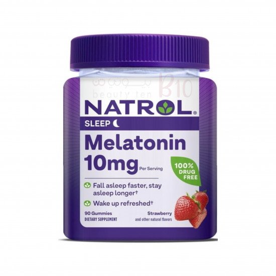 حلوى الميلاتونين للبالغين للمساعدة بالنوم بنكهة الفراولة 10جم 90 قطعة