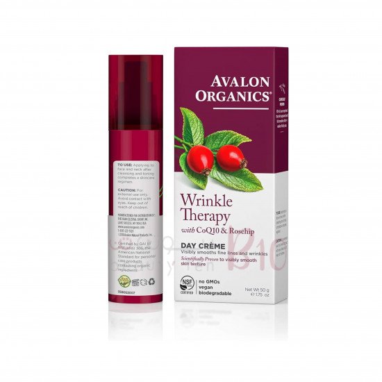 كريم نهاري لعلاج التجاعيد مع الإنزيم المساعد Q10 من افالون اورجانيك 50جم