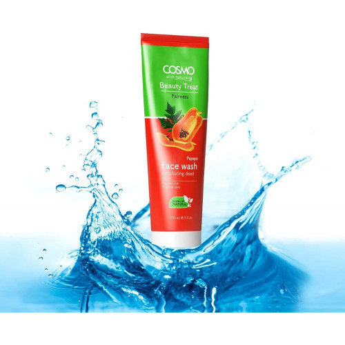 غسول الوجه والرقبة من كوزمو بيوتي تريت فيرنيس بابايا، 150 مل