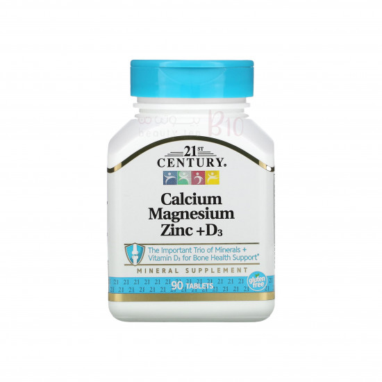 الكالسيوم والمغنيسيوم والزنك + د3، 90 قرص الكالسيوم والمغنيسيوم والزنك + د3، 90 قرص