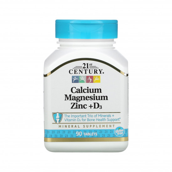 الكالسيوم والمغنيسيوم والزنك + د3، 90 قرص الكالسيوم والمغنيسيوم والزنك + د3، 90 قرص