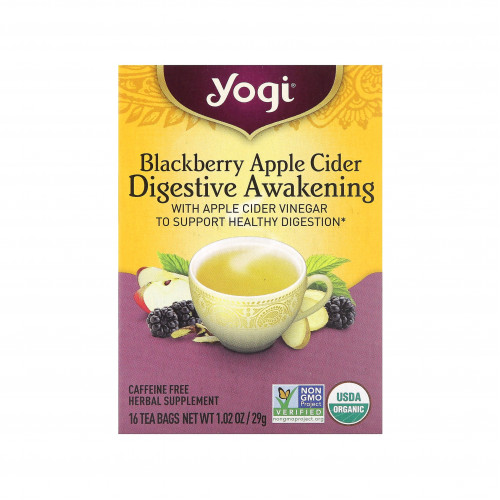 شاي التوت الأسود وخل التفاح، خالٍ من الكافيين، 16 كيس شاي (29 جم) شاي التوت الأسود وخل التفاح، خالٍ من الكافيين، 16 كيس شاي (29 جم)