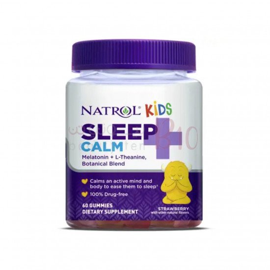 ناترول سليب أند كالم ميلاتونين ول-ثيانين للأطفال +4 60 قطعة حلوى بالفراولة