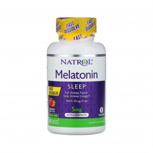 اقراص الميلاتونين سريعة الذوبان القوى الاضافية  بنكهة الفراولة 150 قرص 5جم