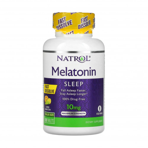 اقراص الميلاتونين سريعة الذوبان القوى القصوى بنكهة الحمضيات 100قرص 10جم