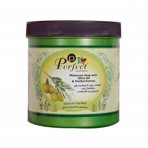 الصابون المغربي الطبيعي بخلاصة زيت الزيتون والاعشاب من بيرفيكت كوسميتيكس 1000جرام