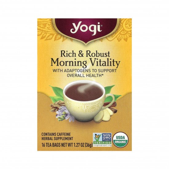 شاي الحيوية الصباحية غنية وقوية، 16 كيس شاي من يوجي (36 جم) شاي الحيوية الصباحية غنية وقوية، 16 كيس شاي من يوجي (36 جم)