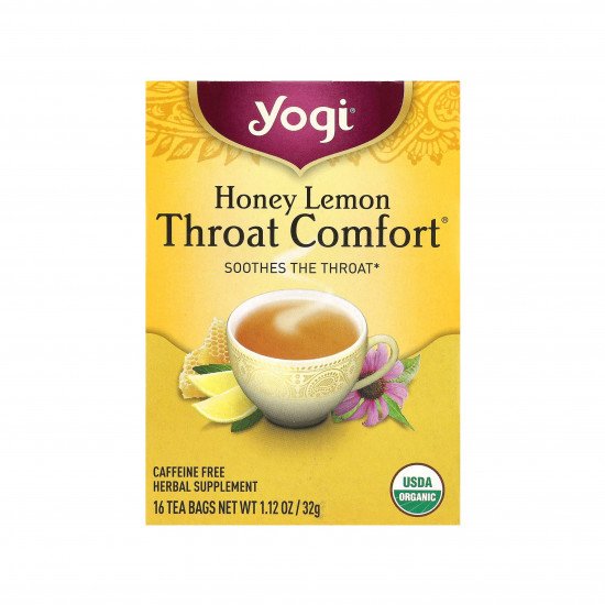 شاي يوغي راحة الحلق بالعسل والليمون من يوجي ، 16 كيس