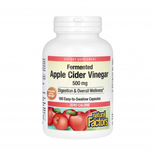 حبوب خل التفاح 180 كبسولة 500 ملجم من ناتورال فاكتورز