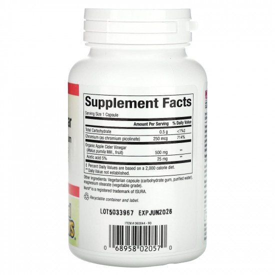 حبوب خل التفاح 90 كبسولة 500ملجم من ناتورال فاكتورز