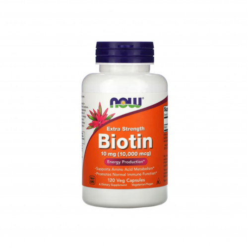 بيوتين بقوة إضافية، 10 ملجم 10000 مكجم 120 كبسولة نباتية