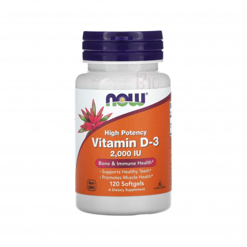 فيتامين د-3 ذو فعالية عالية، 50 مكجم (2,000 وحدة دولية)، 120 كبسولة هلامية من ناو فيتامين د-3 ذو فعالية عالية، 50 مكجم (2,000 وحدة دولية)، 120 كبسولة هلامية من ناو