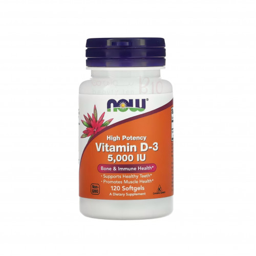 فيتامين د-3، 5,000 وحدة دولية، 120 كبسولة هلامية من ناو