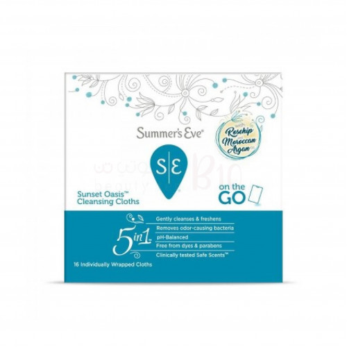 مناديل قماشية مبللة للمنطقة الحساسة صنست أويسيس للبشرة الحساسة سمرز إيف - 16 منديل