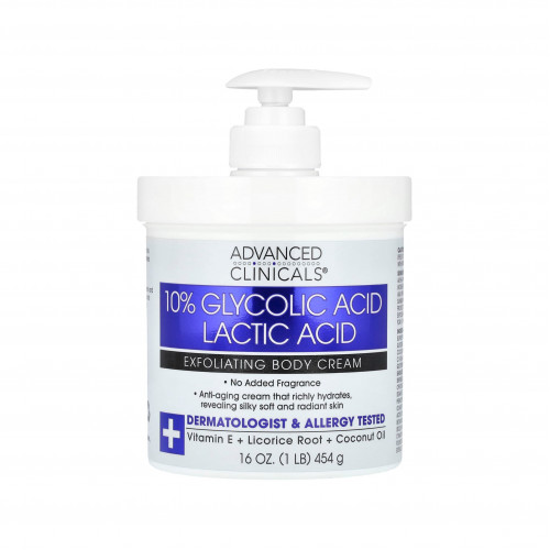 كريم بحمض الجلايكوليك 10% لتقشير الجسم من ادفانس كلينيكلز 454مل