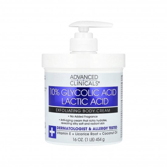 كريم بحمض الجلايكوليك 10% لتقشير الجسم من ادفانس كلينيكلز 454مل