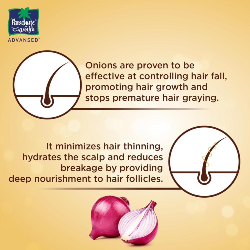 زيت الشعر بخلاصة البصل وجوز الهند من باراشوت - 200 مل