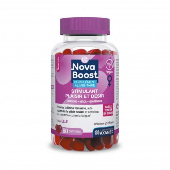 مكمل غذائي بنكهة الفراولة منخفضة السكر من نوفابوست 60 كبسولة