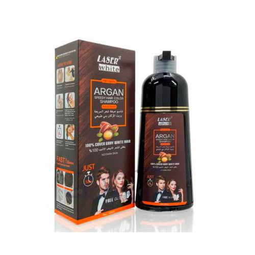 شامبو صبغة شعر بني طبيعي من ليزر وايت 420مل