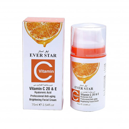 كريم للوجه بفيتامين سي -شفاف  من ايفر ستار-75مل