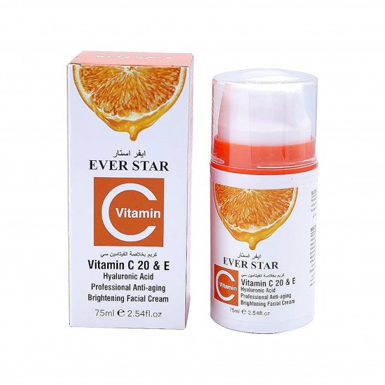كريم للوجه بفيتامين سي -شفاف  من ايفر ستار-75مل