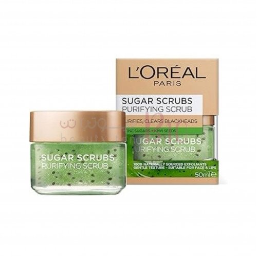 مقشر لوريال باريس بالسكر الناعم مع بذور الكيوي 50 مل