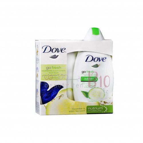 دوف سائل استحمام انتعاش الخيار 250 مل مع ليفة