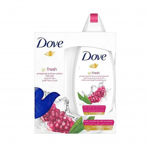 دوف غسول جسم السائل بالرمان وزهرة الليمون 250 مل مع ليفة دوف غسول جسم السائل بالرمان وزهرة الليمون 250 مل مع ليفة