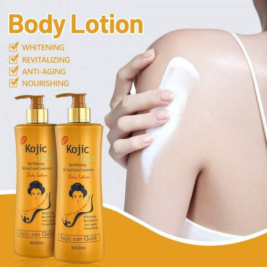 كوجي سان جولد لوشن للجسم بالكافيار الذهبي وحمض الكوجيك - 600 مل