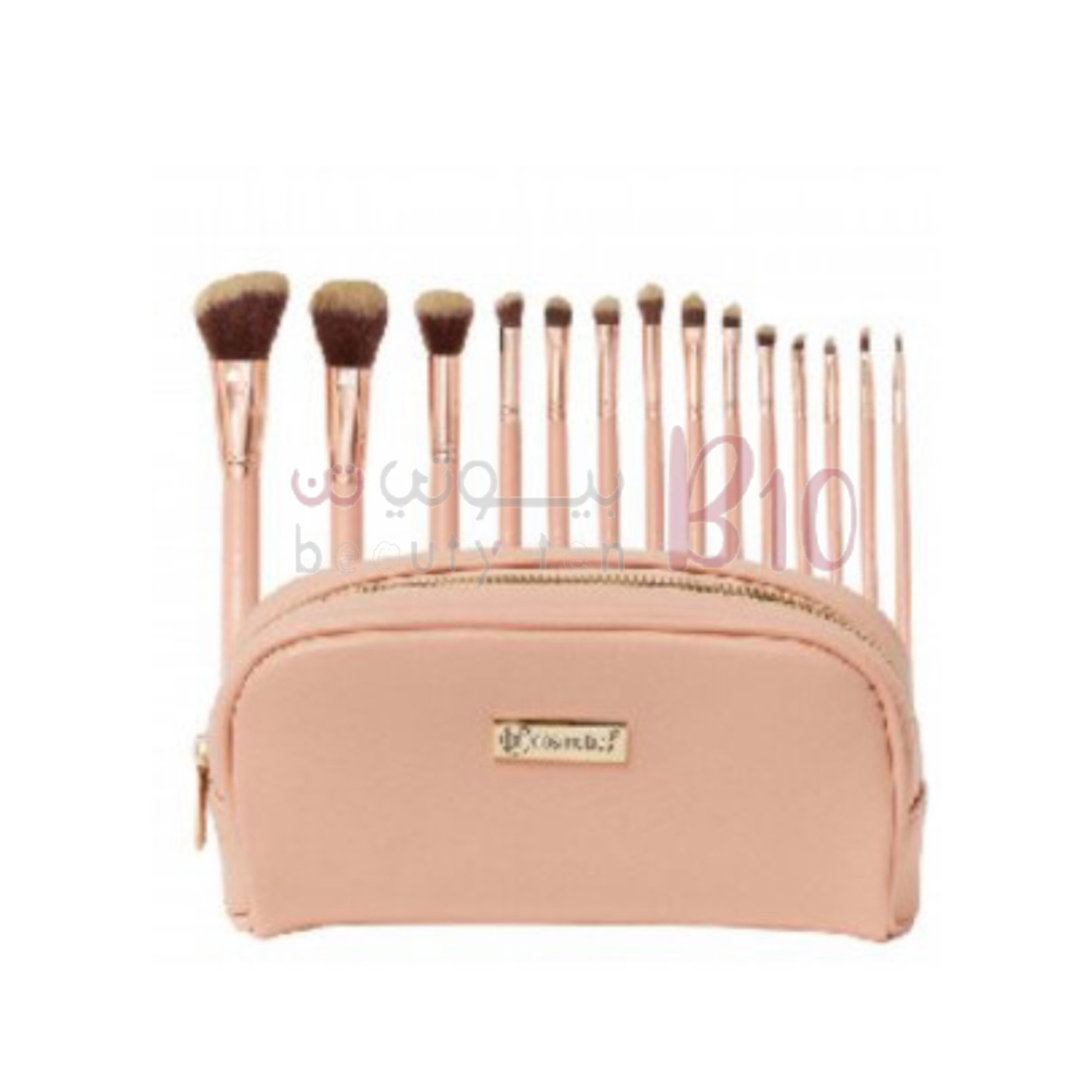 مجموعة فرش مكياج بي اتش تشيك مع حافظة من بي اتش كوزماتيكس - 14 فرشة