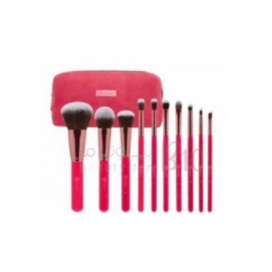 مجموعة فرش مكياج بومبيشل بيوتي مع حافظة من بي اتش - 10فرشاة