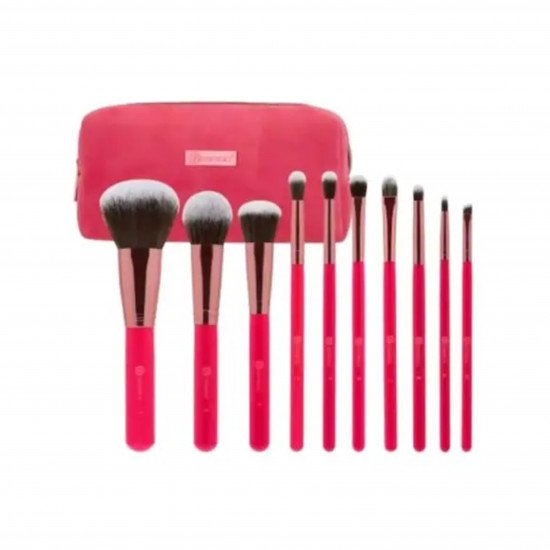 مجموعة فرش مكياج بومبيشل بيوتي مع حافظة من بي اتش - 10فرشاة