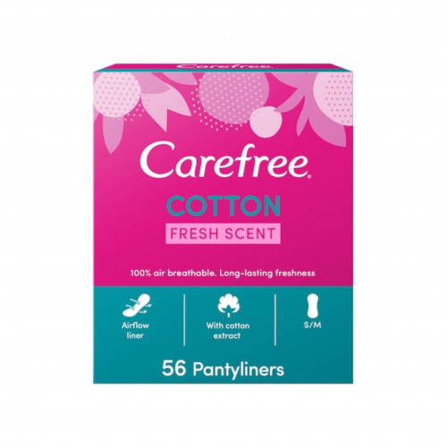 كيرفري، فوط يومية، ملمس القطن، عطر منعش، عبوة 56 فوطة كيرفري، فوط يومية، ملمس القطن، عطر منعش، عبوة 56 فوطة