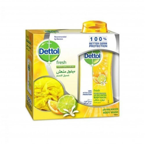 غسول الجسم المنعش من ديتول مع ليفة - 250مل غسول الجسم المنعش من ديتول مع ليفة - 250مل