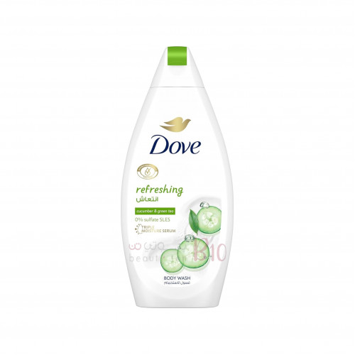 دوف غسول الاستحمام لمسة انتعاش لتغذية البشرة بخلاصة الخيار والشاي الأخضر بتقنية مزيج تجديد الترطيب 500مل دوف غسول الاستحمام لمسة انتعاش لتغذية البشرة بخلاصة الخيار والشاي الأخضر بتقنية مزيج تجديد الترطيب 500مل