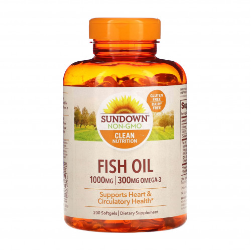 صن داون زيت السمك ، 1،000 ملجم ، 200 كبسولة هلامية