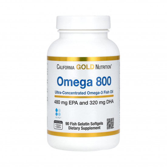 أوميجا 800 زيت السمك أوميجا 3 فائق التركيز، شكل ثلاثي الجليسريد kd-pur، 1000 مجم، 90 كبسولة هلامية جيلاتينية سمكية