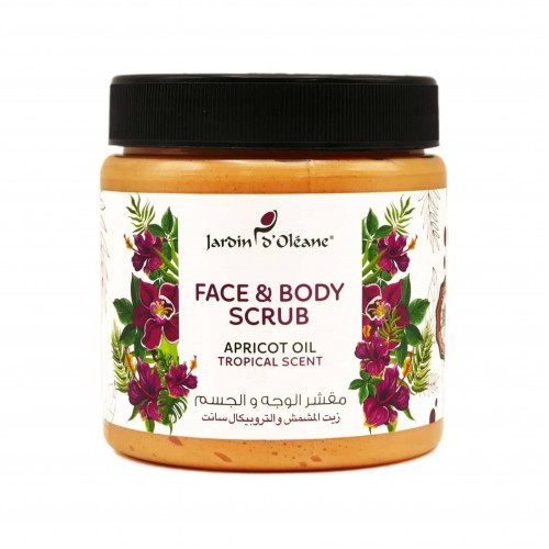 مقشر للوجه والجسم بزيت المشمش والتروبيكال سانت من جاردن اوليان - 500 مل