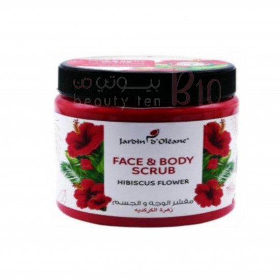 مقشر للوجه والجسم بزهرة الكركديه من جاردن اوليان - 500 مل