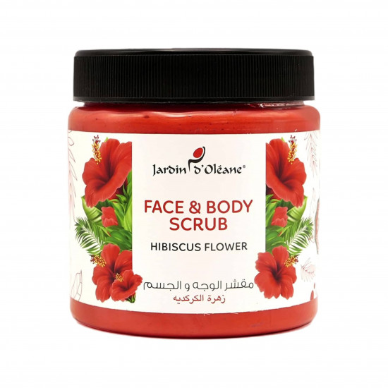 مقشر للوجه والجسم بزهرة الكركديه من جاردن اوليان - 500 مل