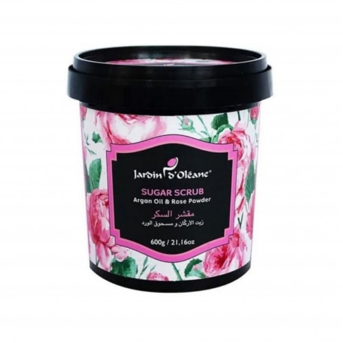 مقشر السكر زيت الأركان ومسحوق الورد من جاردن اوليان - 600 جرام
