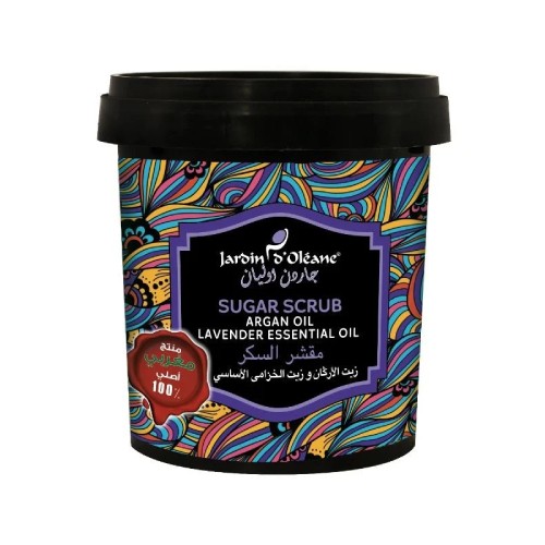 مقشر السكر بزيت الأركان وزيت الخزامى الأساسي من جاردن دي اوليان - 600جرام مقشر السكر بزيت الأركان وزيت الخزامى الأساسي من جاردن دي اوليان - 600جرام