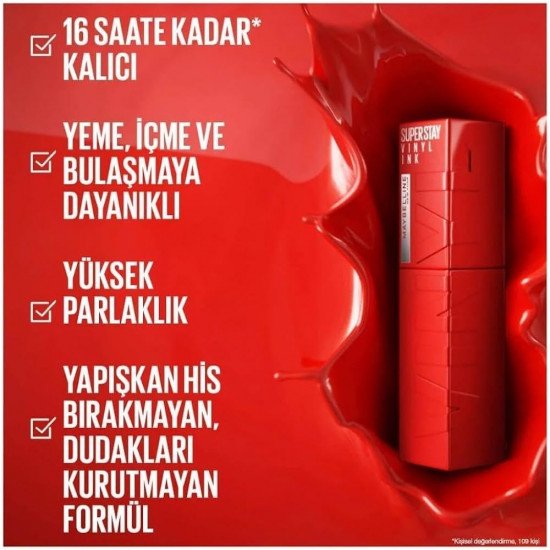 احمر شفاه سائل سوبر ستاي فينيل اينك من ميبلين نيويورك 55