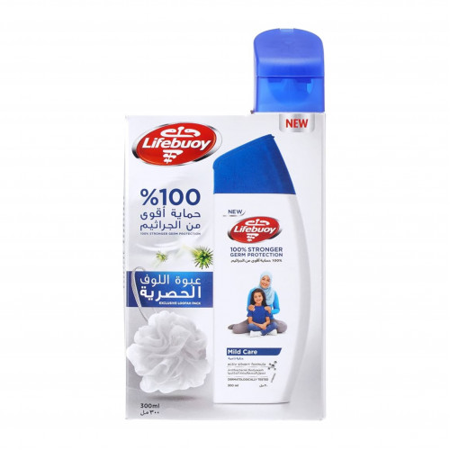 غسول جسم لايفبوي عناية ناعمة مع لوفة هدية 300مل