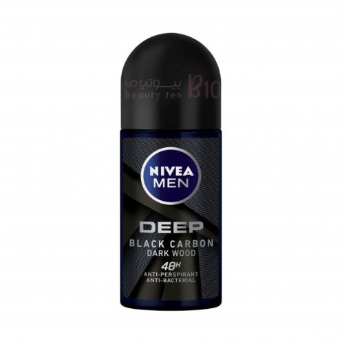 نيفيا مزيل عرق عميق رول أون بلاك كاربون أند دارك وود، للرجال - 50 مل