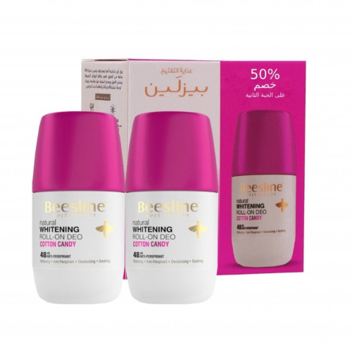 بيزلين مزيل الرائحة لتفتيح البشرة نعومة القطن رول اون 50 مل 1+1