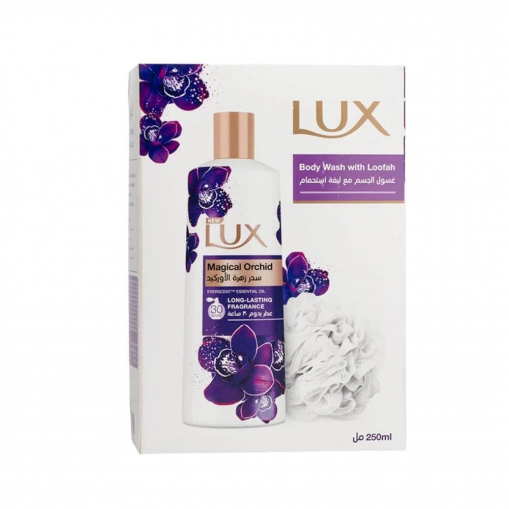 غسول الجسم الأوركيد السحري لوكس مع اللوفة 250 مل