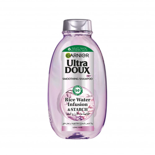 شامبو غارنييه ألترا دوكس بماء الأرز والنشا، للشعر الطويل، الناعم واللامع 400مل