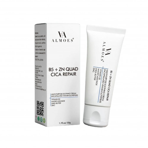 ألموس - كريم الإصلاح الرباعي بفيتامين ب5 والزنك ونبتة سرة الأرض - 50غ