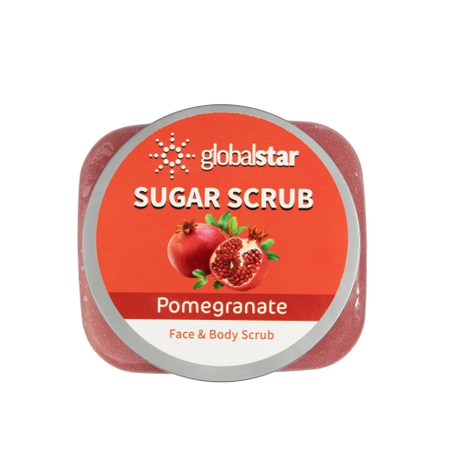 جلوبال ستار صنفرة سكر للوجه والجسم بالرمان 600جم جلوبال ستار صنفرة سكر للوجه والجسم بالرمان 600جم